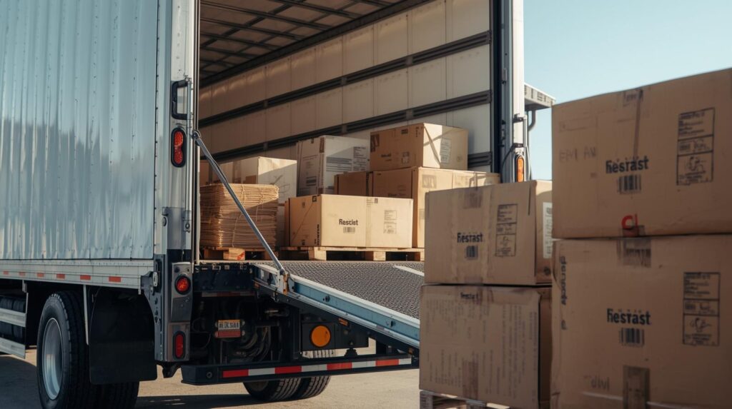 Isuzu box truck with liftgate for delivery operations