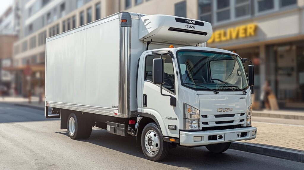 Refrigerated Isuzu box truck for food delivery in Florida